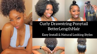 Curly Drawstring Ponytail Or Defined Natural Hair Curly Ponytail  |Betterlengthhair