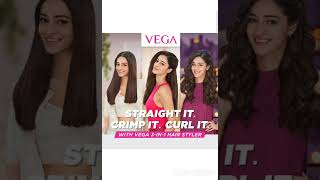 Vega 3 In 1 Hair Styler, Straightener, Curler & Crimper (Vhscc-01), Black