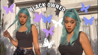 *Black Owned Hair Review!* Seafoam Green Hair Install #Bhm Ft. Aegyo Wigs