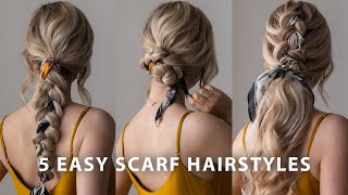 5 Easy Scarf Hairstyles  Perfect For Prom, Weddings, Bridal, Summer