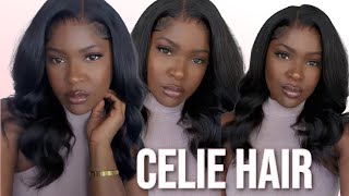 Short 14 Inch Hd Lace Body Wave Wig Install From Start To Finish | Ft. Celie Hair