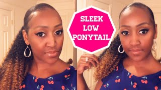 Easy Sleek Low Ponytail With Freetress Water Wave Crochet Hair