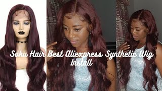 Soku Hair Aliexpress Cheap Synthetic Lace Front Wig Install