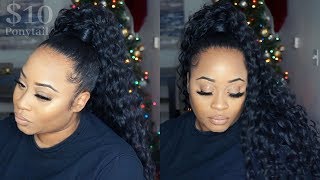 Curly High Ponytail | Shake-N-Go Organique Hair Pony Pro | How To Sleek Ponytail On Thick Hair $10
