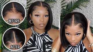 Pre Plucked + Pre Bleached Lace Fronta | Yaki Frontal Bob Wig Install | Myfirstwig