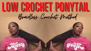 How To: Low Braidless Crochet Ponytail | Freetress Water Wave | Crochet Styles