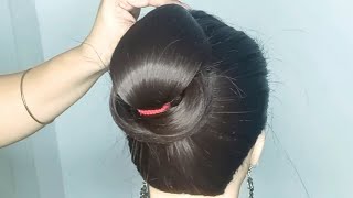 Simple Clutcher Hairstyle For Ladies ! Easy Bun Hairstyles For Medium Hair ! Hairstyle Tutorial Easy