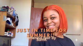 The Perfect Summer Orange Bob! | @Emerald_Hair_By_Samk