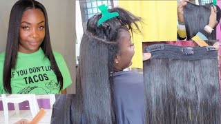 How To : Clip In Hair Extension Say No To Sew-In  Tracks / Bonding Glue Tracks / Diy Tutorial