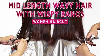 Mid Length Wavy Haircut With Wispy Bangs - Vern Hairstyles 67