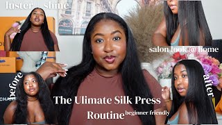 The Ultimate Silk Press Routine | Thick Natural Hair +Beginner Friendly