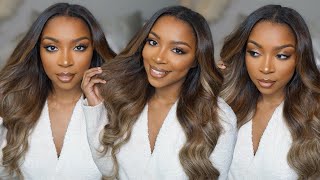 Best Balayage Clip In Extensions?! Installing Clip-Ins On My Natural Hair + Styling! | Curls Queen