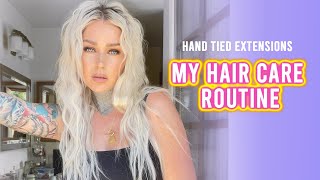 My Weekly Hair Care Routine W/ Hand Tied Extensions