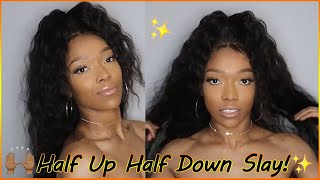 #Elfinhair Lace Wig Review Half Up Half Down Hair~ High Ponytail Style~ She Slay It!!
