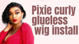 Pixie Glueless Curly Lace Wig Install
