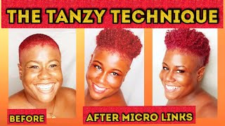 Micro Links On Short Hair Tapercut Mohawk/ Frohawk! The Tanzy Technique - Give Credit!!