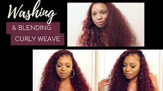 Ivy'S Flip Over Method Sew-In Wash Day Routine! L Blending Curly Weave For Naturals