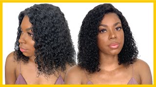 How To Install Lace Front Wig |  Curly Wig Install | My First Wig