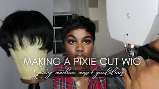 How To: Making My First Pixie Wig On The Sewing Machine| Transfer Wig Measurements & Map Guidelines