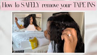 How To Safely Remove Tape Ins | Diy | Natural Hair