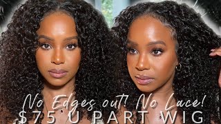 Minimal Leave Out? No Edges Out! No Lace! $75 U Part Curly Wig?! Unice Hair | Alwaysameera