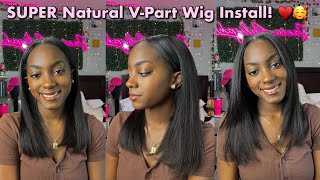 Silk Press In 10 Minutes | Most Natural V-Part Wig Install | Ft. Beauty Forever Hair