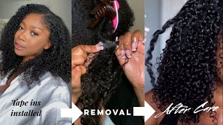Removing My Curly Tape-In Extensions + After Care Wash Routine For My Natural Hair | Ft Betterlength