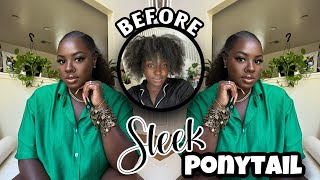 Sleek Ponytail On 4C Natural Hair Clip-In Ponytail Tutorial Ft. @Tierra J Beauty