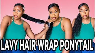 The Perfect Sleek Human Hair Wrap Around Ponytail Ft. Lavy Hair | Deep Curly 24 Inch