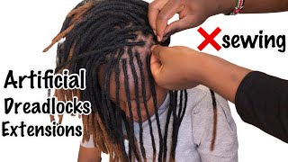 Artificial Dreadlocks Extension Installation  Sewing #Protectivestyles @Janeil Hair Collection