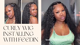 What Lace Super Invisible Hd Lace Wig Install! Feedin Curly Hairstyle #Elfinhair