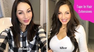 Tape In Hair Extensions - Pregnant Mommy Makeover