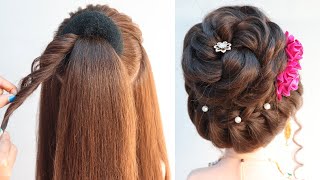 New High Bun Hairstyle For Party | Latest Hairstyle For Navratri