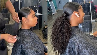 How To: Sleek Curly Extended Ponytail With Purple Pack Hair