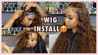 Autum Ready!! Gorgeous Big Curly Wig Install For Beginners!! || Ft.Sunber Hair