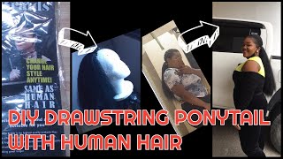 Diy Kinky Straight Drawstring Ponytail With Human Hair!!!