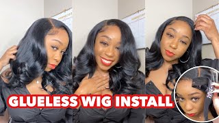 How To: 5X5 Glueless Closure Wig Install | No Bald Cap Necessary | Krowned Tresses