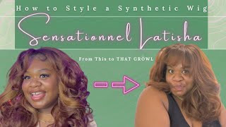 How To Tutorial: Perfect Fall Hair | Latisha Sensationnel What Lace Cloud 9 Synthetic Wig With Bangs