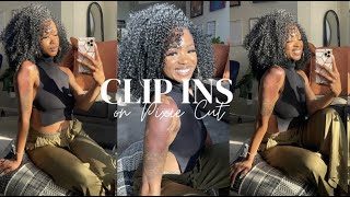 How To Install Clip Ins | Pixie Cut Edition | Kinky Clip Ins