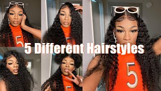 5 Different Hairstyles X Deep Wave Hd Lace Frontal Wig |Alipearl Hair