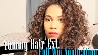 Yummy Hair Extensions Loose Curl Full Wig Application - Blending With Heat