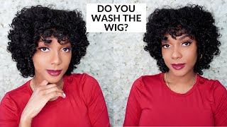 How To Wash & Update | Gorgius Wigs | Easy Human Hair Curly Wig | Natural Rosy Curl Wig With Bang
