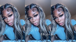 Messy Loose Curls With Braid | Glueless Wig Install | Ft. Megalook Hair