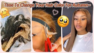 Awesome She Dyed Our Lace Honey Brown Color! Pretty Lace Wig Install Ft. #Elfinhair Honest Review