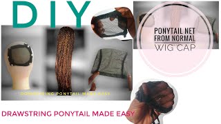 Diy Drawstring Ponytail Net From Old Wig Net/ Ponytail Net Made Easy