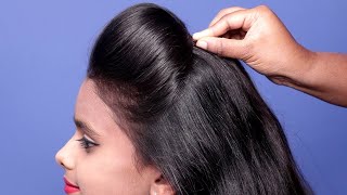 Front Puff With Ponytail Hairstyle For Wedding | Easy Hairstyle | Ponytail For Lehenga | Trendy