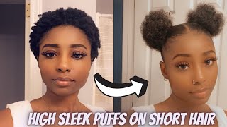 How To: High Ponytails On Short 4C Natural Hair | Afro Puff Hair