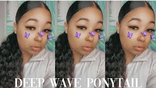 Deep Wave Ponytail Tutorial Ft. Rene Virgin Hair Company | Tiana Jay