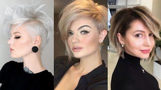 Women Short Pixie Haircut Ideas Most Viral 2020-23 | Short Haircut With Bangs | Pinterest Pixie Cut