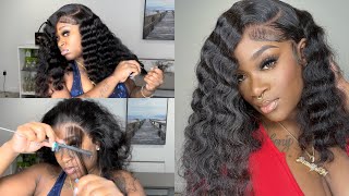 Full 13X6 Parting  |More Lace Area?|Crimped Blunt Cut Afsisterwig